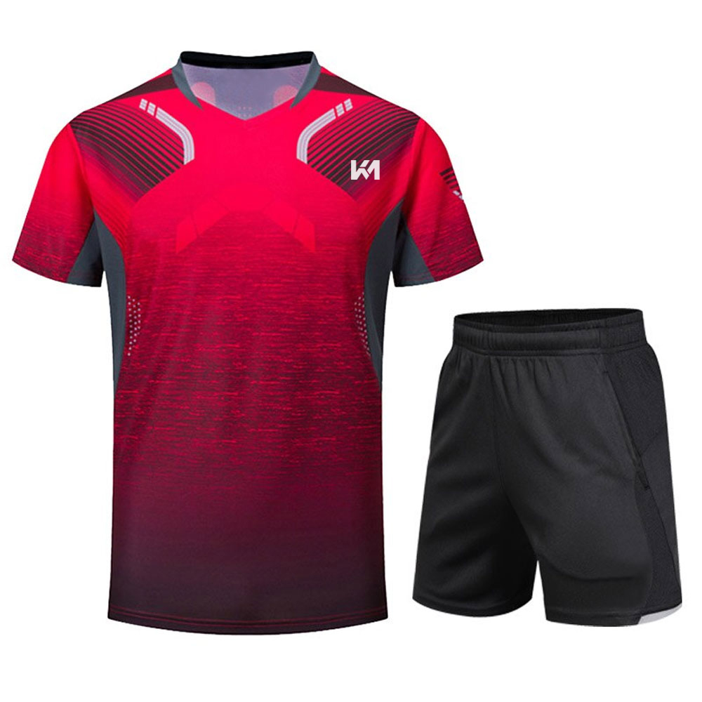 Red-Black Design Tennis Uniform