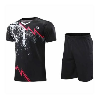 Black-Colored Design Tennis Uniform