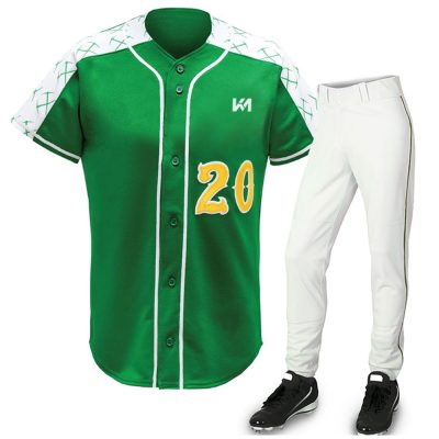 Green Color Baseball Uniforms