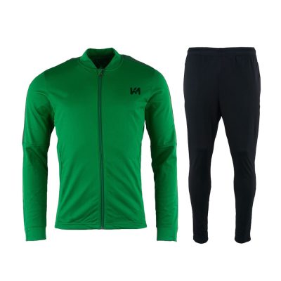 Green Color Zip-Up Unisex Hoodless Tracksuit