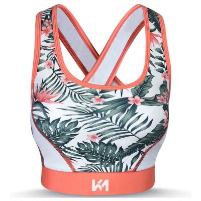 Tropical Floral Pattern And Vibrant Colors Gym Bras