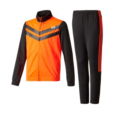 Orange Color Black Stripes Unisex Tracksuit