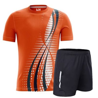 Orange Color Printed Badminton Uniforms