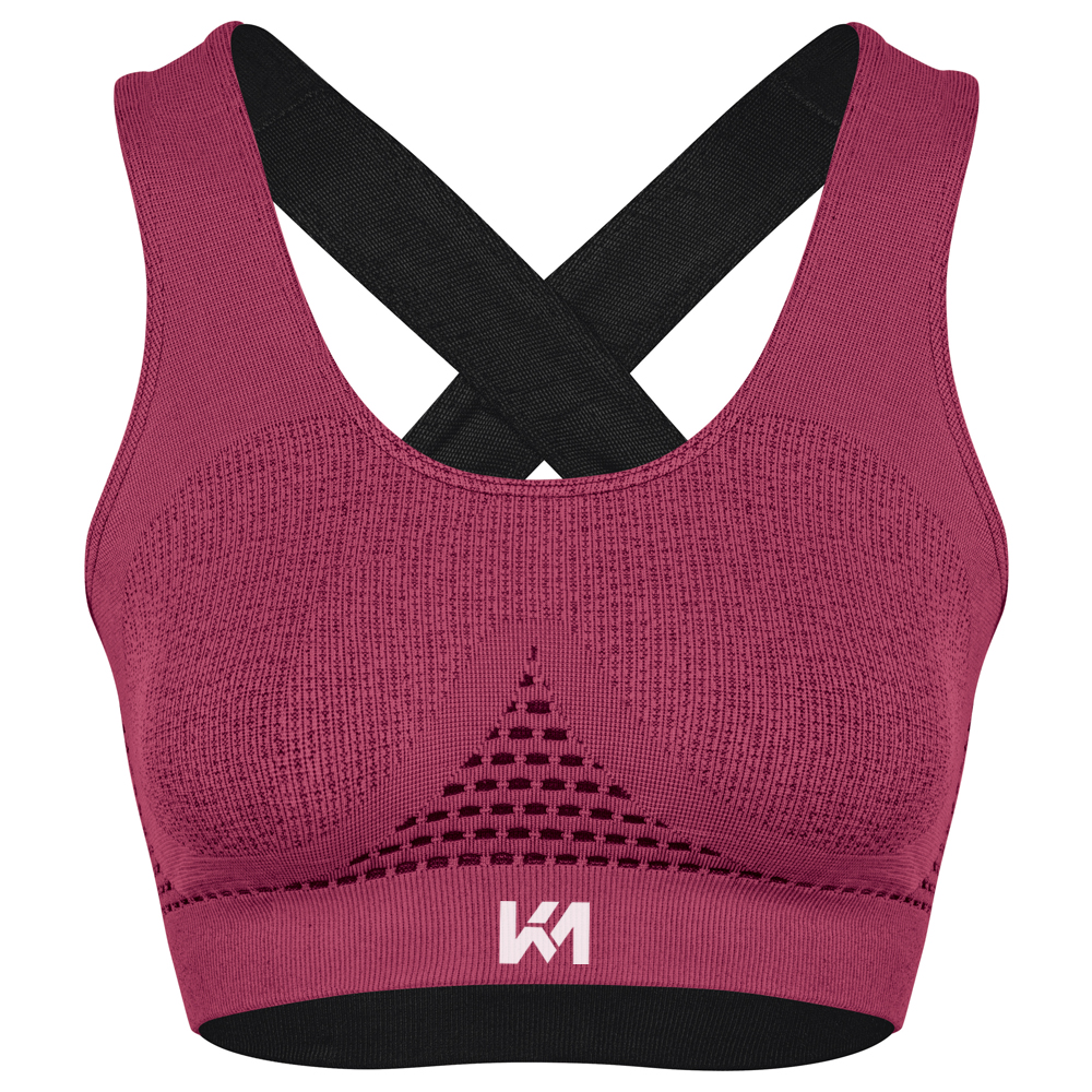 Maroon Nexus Crisscross Pattern Gym Bras