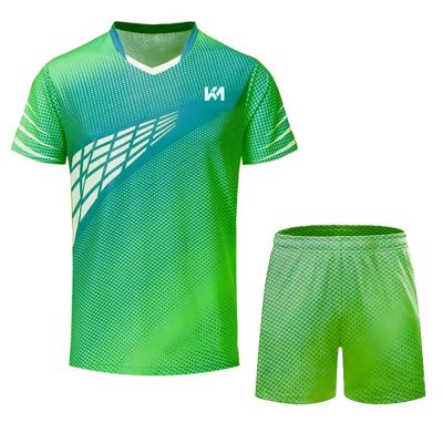 Green Color Printed Badminton Uniforms