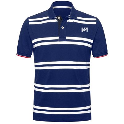 Blue-White Lined Polo Shirt