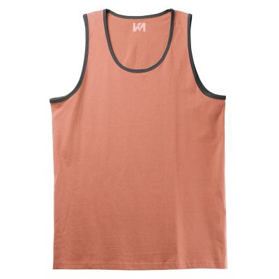 Peach Color Plain Men's Tank Top