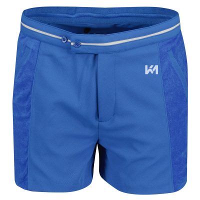 Plain Blue Elastic Waist Casual Shorts