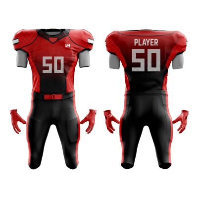 Red-Black Sublimated American Football Uniforms