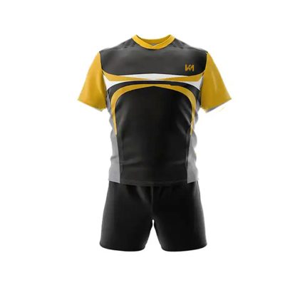 Black-Golden Sublimated Rugby Uniforms