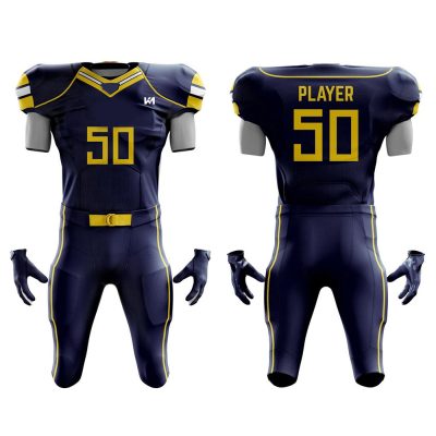 Mate Blue-Yellow American Football Uniforms